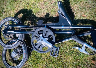 Folded up Strida Folding Bike