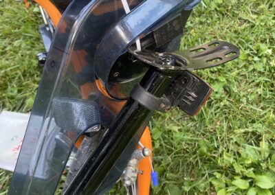 A bicycle with a handlebar attached to it.