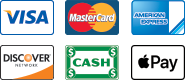 Various credit card logos on a white background.
